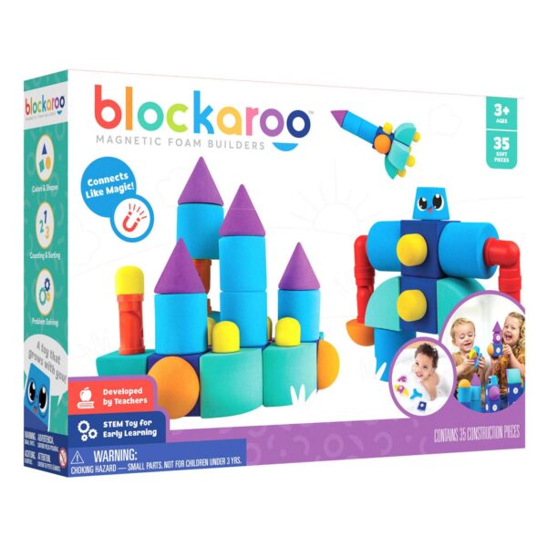 Blockaroo Magnetische Foam Blokken Kasteel Box, 35dlg.