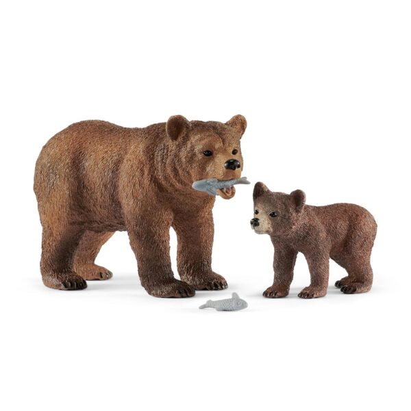 schleich WILD LIFE Vrouwelijke Grizzlybeer met Grizzlybeertj