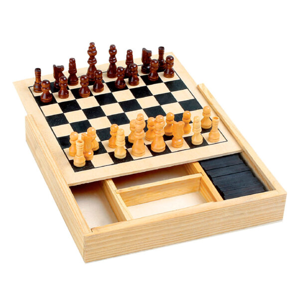 Houten Spellendoos, 4in1