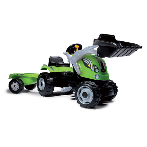 Smoby Max Tractor met Trailer - Groen