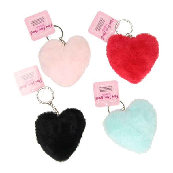 Luxe Sleutelhanger PomPom Hart, Set van 12st.