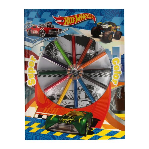 Super Color Kleurboek Hot Wheels met Potloden