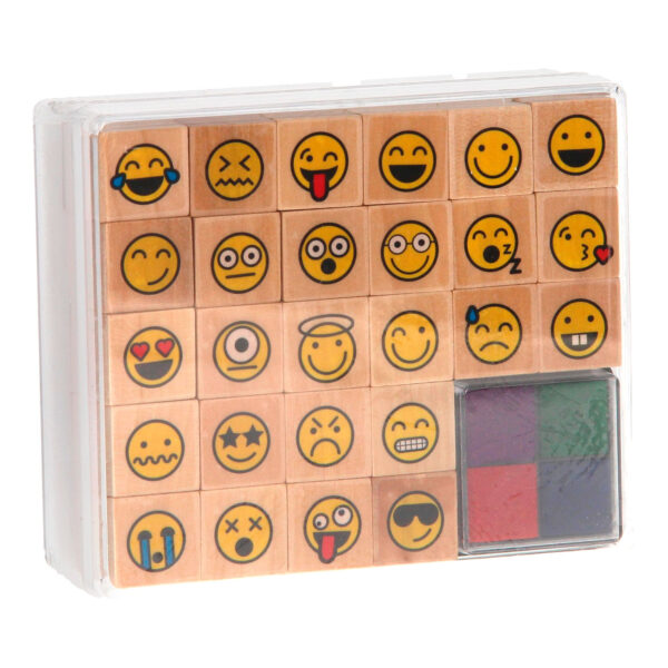 Houten Stempels Emoji, 27dlg.