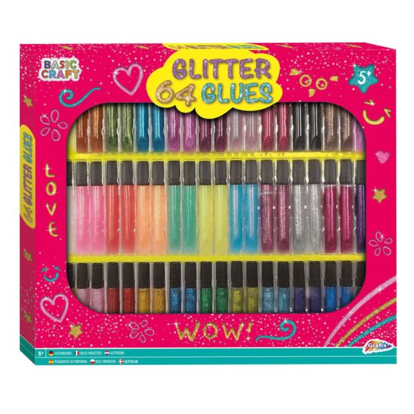 Glitterlijm Deluxe Set, 64 Tubes