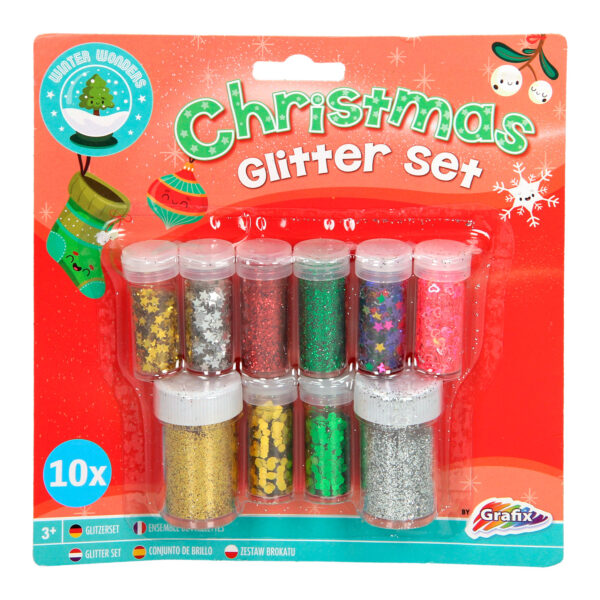 Kerst Glitter Set, 10st.