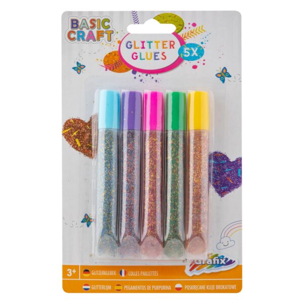 Glitterlijm Tubes, 5st.