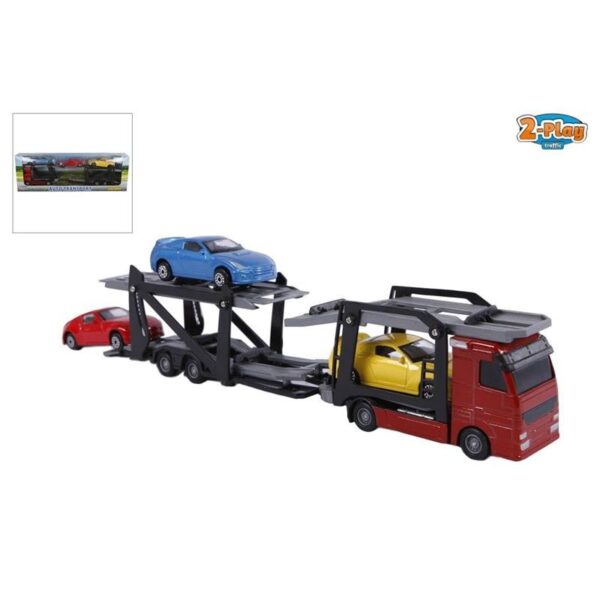 2-Play Autotransporter Met 3 Auto&aposs Die Cast/kunststof 26cm