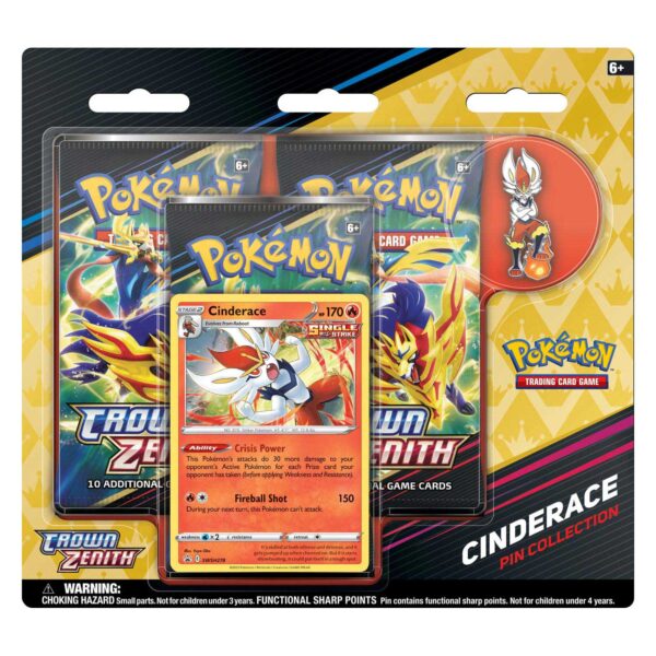 Pokemon TCG Crown Zenith Pin Box Collection - Cinderace