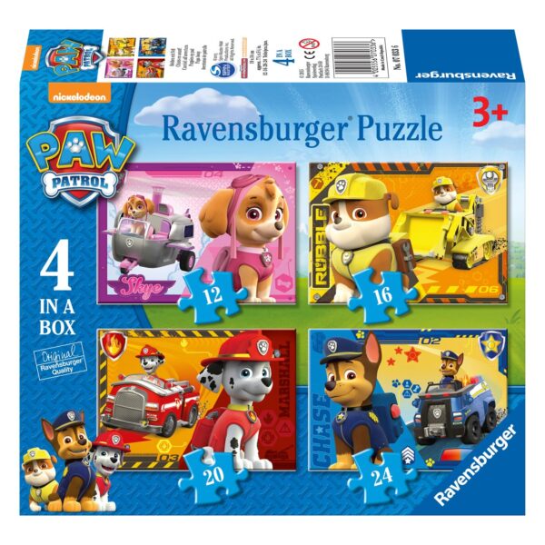 PAW Patrol Puzzel - Puppies op Pad, 4in1