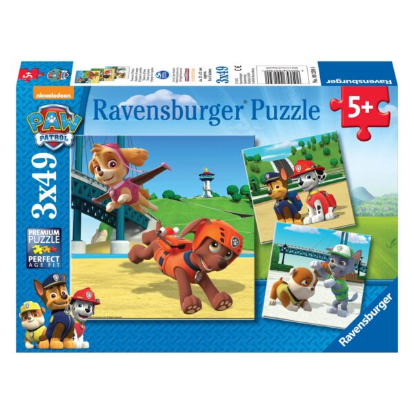 PAW Patrol Puzzel -Team op 4 Poten, 3x49st.