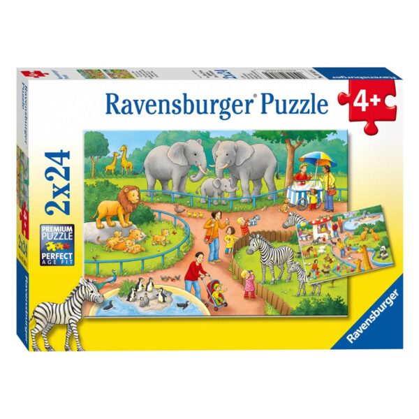 Ravensburger Puzzel Een dag in de Dierentuin, 2x24st.