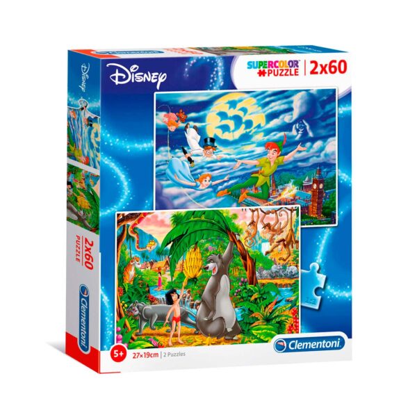 Clementoni Puzzel Peter Pan en Jungle Book, 2x60st.