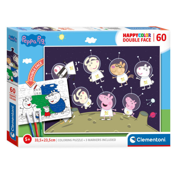 Clementoni Puzzel & Kleur Peppa Pig, 60st.