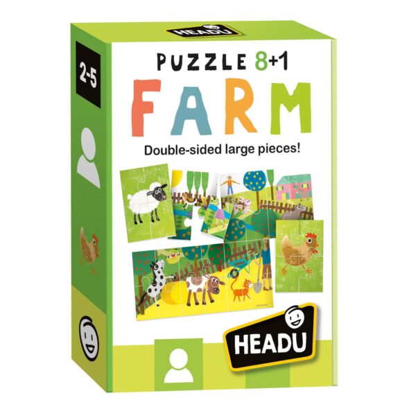 Headu Legpuzzel Dubbelzijdig 8in1 Boerderij