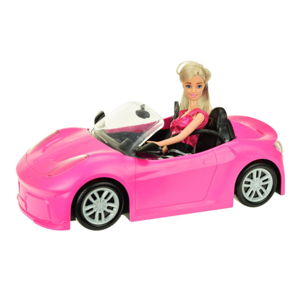 Lauren Tienerpop in Roze Auto