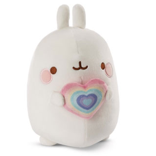 Nici Pluchen Knuffel Molang Regenboog met Hart, 12cm