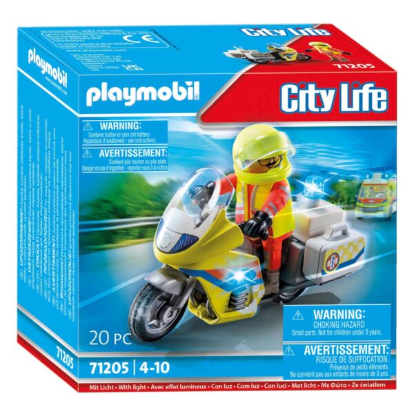 Playmobil City Life Noodmotorfiets met zwaailicht - 71205