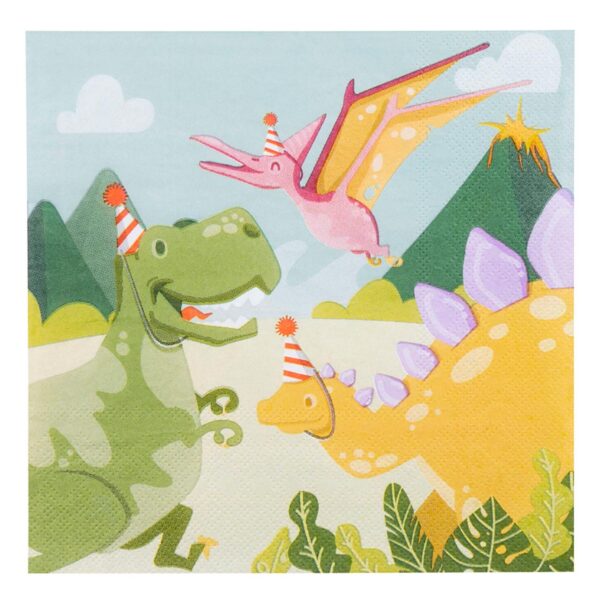 Servetten Dino Party, 33x33cm