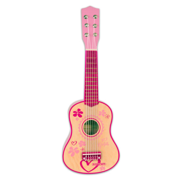 Bontempi Houten Gitaar Roze, 55cm