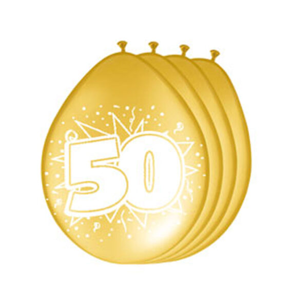 Cijfer Ballonnen 50 jaar Goud, 8st.