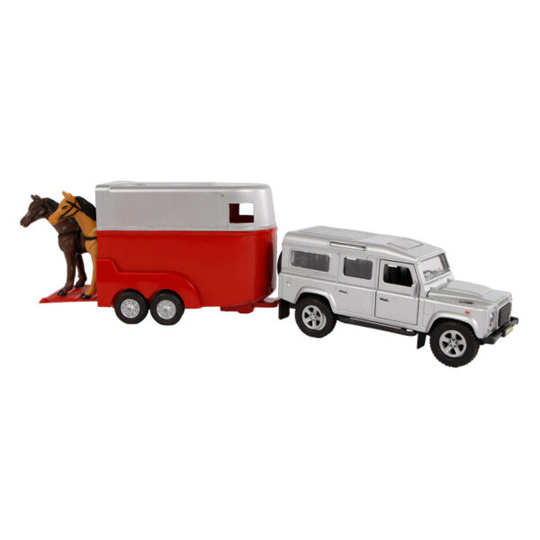 Kids Globe Die-cast Land Rover met Paardentrailer 1:32