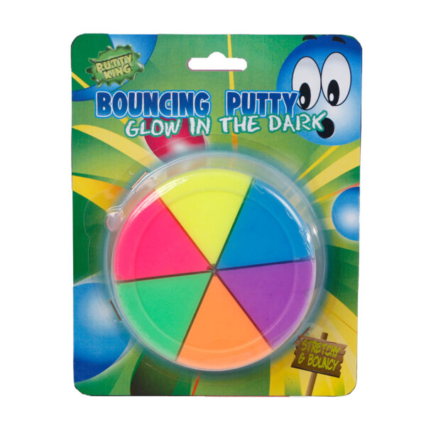 Glow in the Dark Bouncing Putty, 6 Kleuren