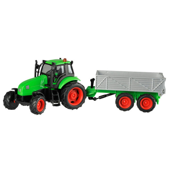 Kids Globe Tractor met Aanhanger Licht & Geluid 1:32