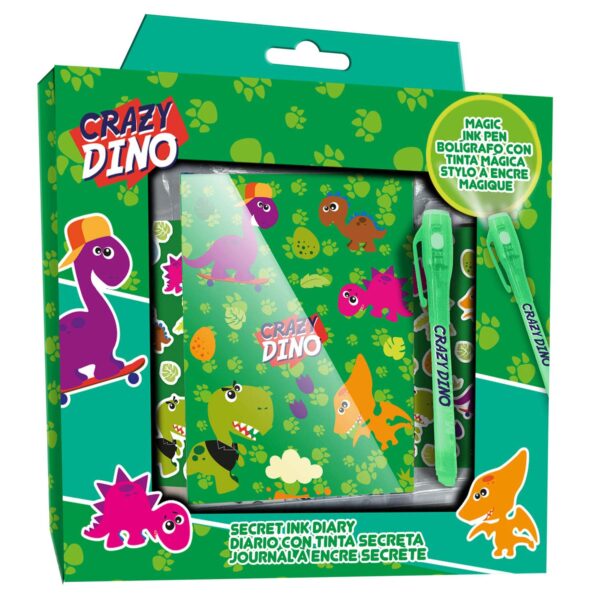 Dagboek met Stickers en Geheimschrift Pen Dinosaurus