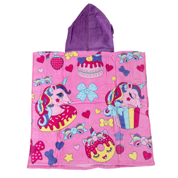 Handdoek Poncho Eenhoorn Cupcakes, 60x120cm