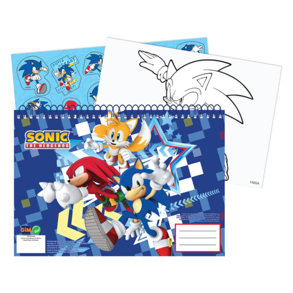 Tekenblok Sonic met Stickers, 40 Vellen