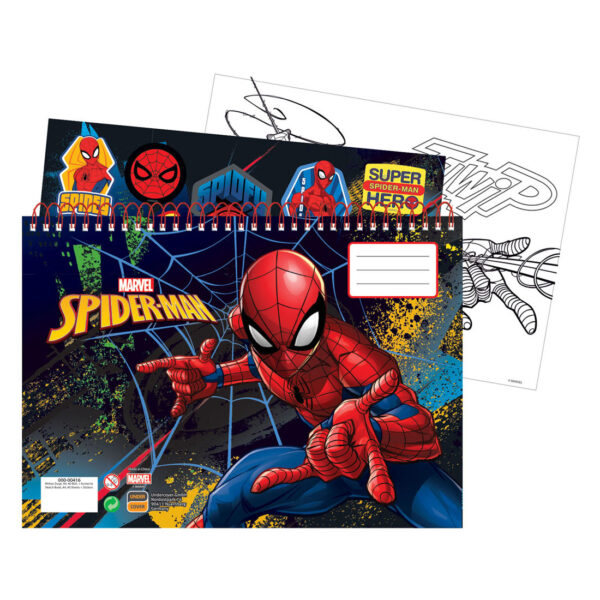 Tekenblok Spiderman met Stickers, 40 Vellen