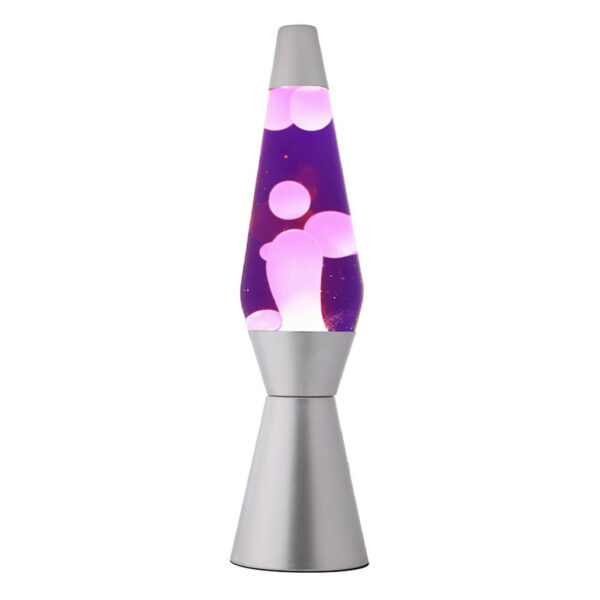 Lavalamp Zilver/Paars, 40cm