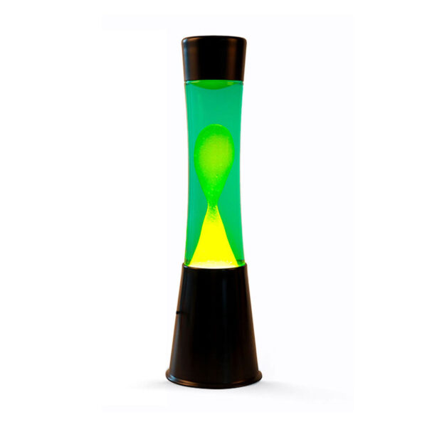 Lavalamp Zwart/Groen/Geel, 40cm