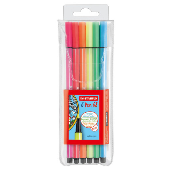 STABILO Pen 68 - 6 Fluoriserende Kleuren