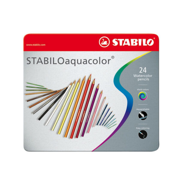 STABILO Aquacolor Metalen Doos, 24st.