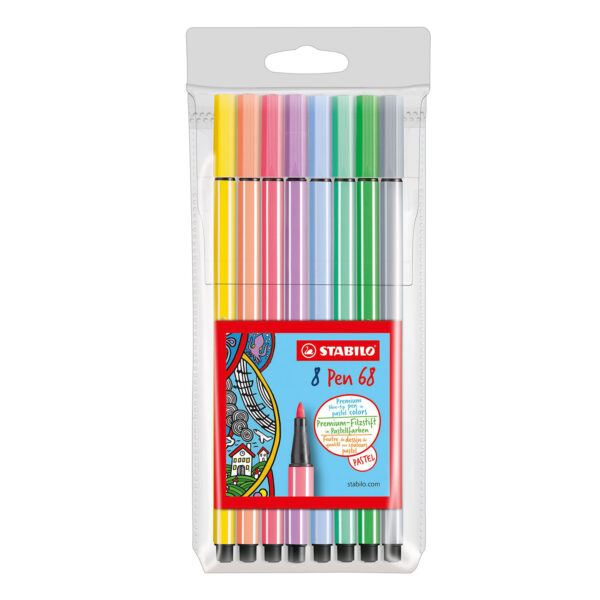 STABILO pen 68 Pastel Viltstiften, 8st.