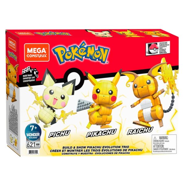 Mega Construx Pokemon Build and Show Pikachu Evolution Trio