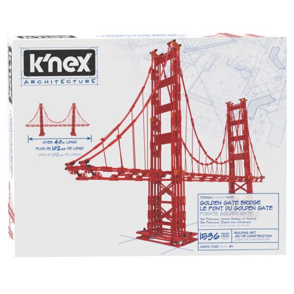 K'Nex Architecture Bouwset - Golden Gate Bridge, 1536dlg.