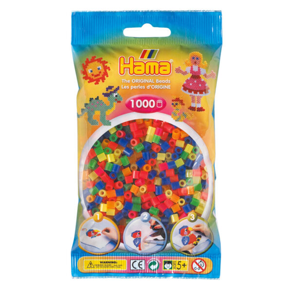 Hama Strijkkralenmix 1 - Neon (051), 1000st.