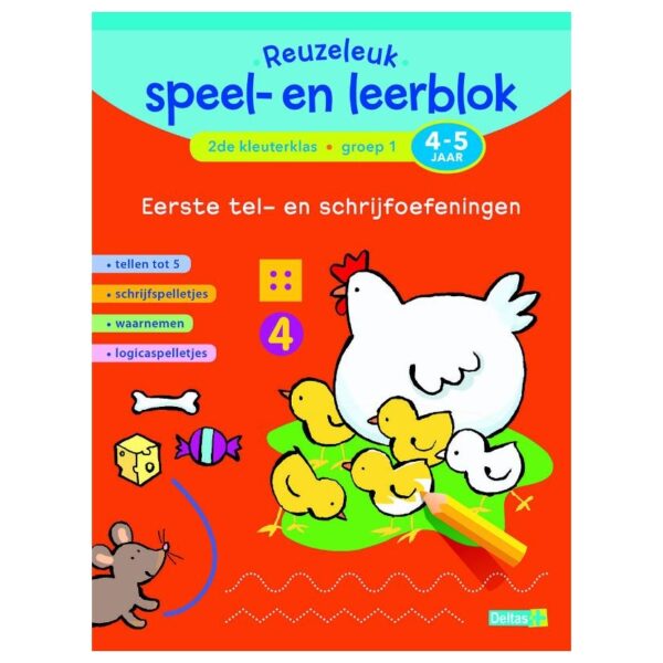 Reuzeleuk speel- en leerblok  Eerste tel- en schrijfoefening