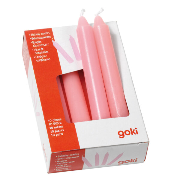 Goki Kaarsjes Roze, 10st.