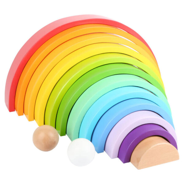 Small Foot  -  Houten Bouwblokken Regenboog XL, 14dlg.