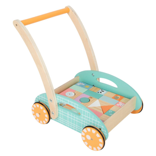 Small Foot - Houten Baby  Walker Loopwagen met Blokken Paste