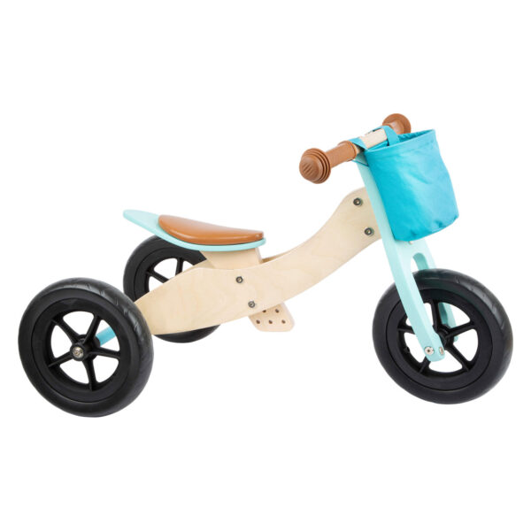 Small Foot - Houten Driewieler en Loopfiets 2in1 Maxi Turquo