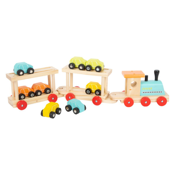 Small Foot - Houten Trein Transporter met Auto's, 11dlg.