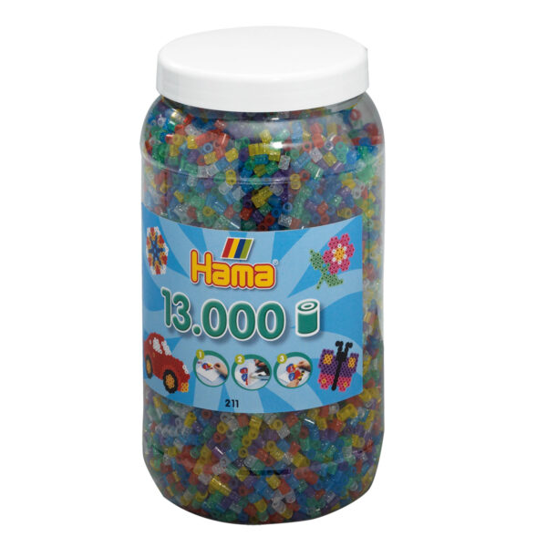 Hama Strijkkralen in Pot - Glittermix (054), 13.000st.