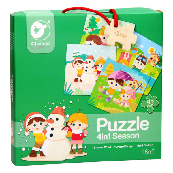 Classic World Houten Puzzel Seizoenen, 4in1