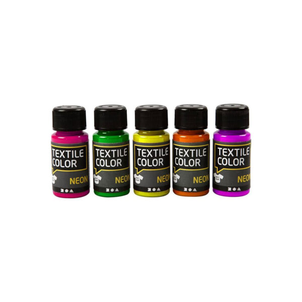 Neon Textielverf - Set van 5 Kleuren, 50ml