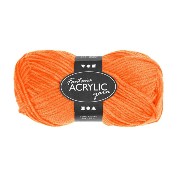 Acrylgaren Neon - Neon Oranje, 50gr