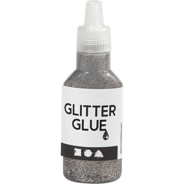 Glitterlijm Zilver, 25ml